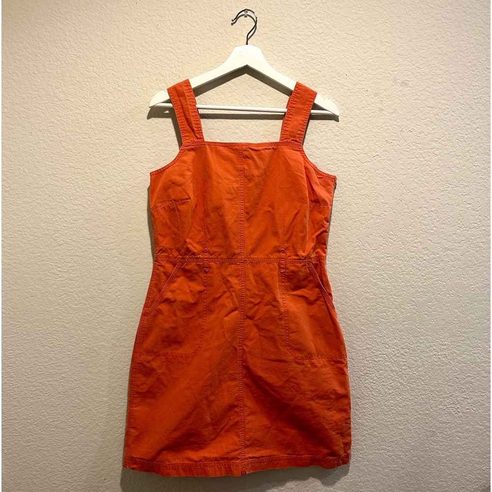 VTG Eddie Bauer Y2k Orange Overall Dress Sz 10